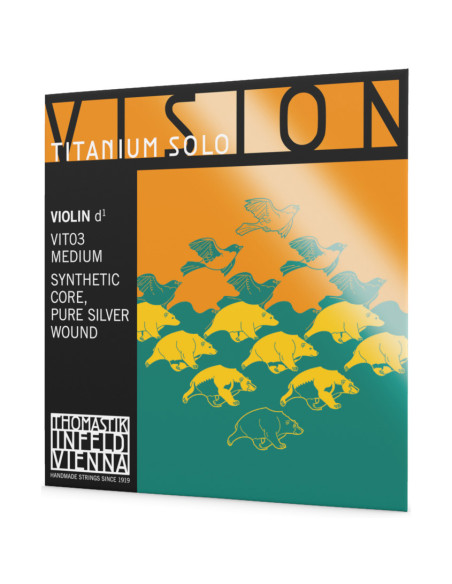 Corde à l'unité Ré pour violon Vision titanium solo tension medium 4/4