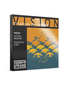 Violin strings set Vision titanium orchestra Medium tension, 4/4 scale, with chrome steel E