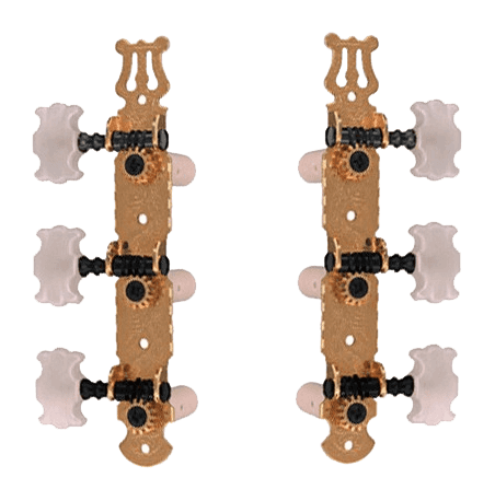 Mécaniques Platines Dorées Boutons Nacrés - Lot de 2 (3+3)