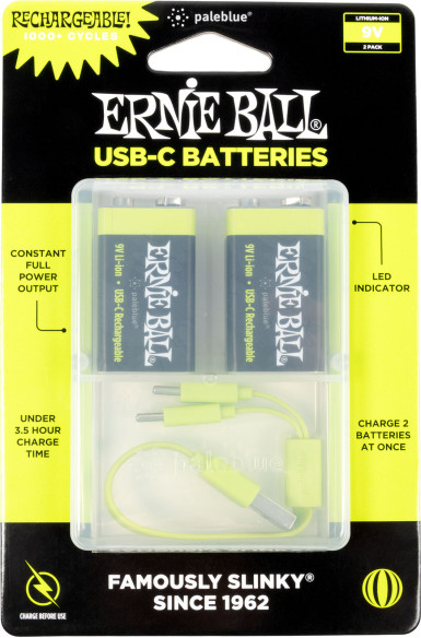 Pile 9v Rechargeable Via USB - C - Pack de 2