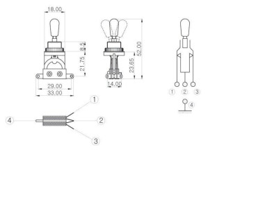 Toggle Switches - Button Black