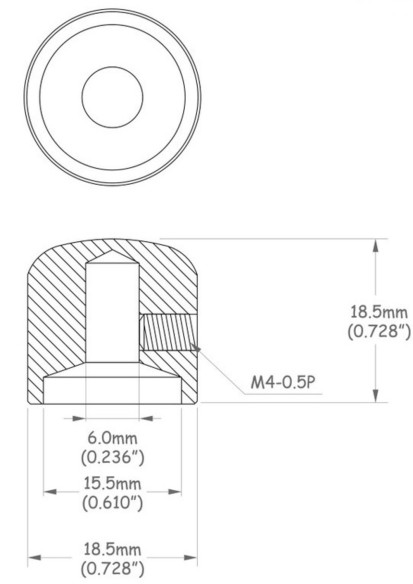 Potentiometer Knobs Metal - Gold Plated