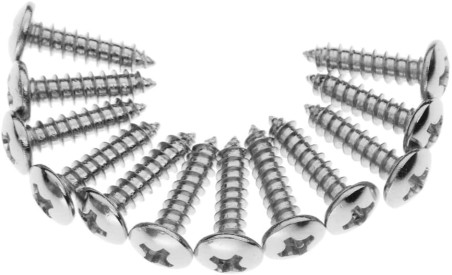 Lot de 24 Vis à Bois Vis pour Pickguard et Accessoires - 13x3mm - Chrome