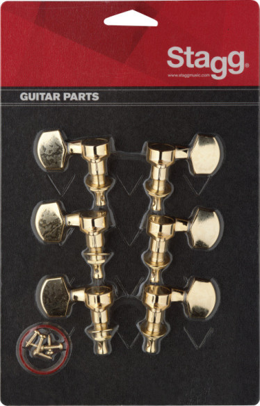 Mécaniques dorées individuelles pour guitares électriques ou folk, 3G + 3D