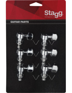 6 Individual Chrome Mini Tuners for Electric or Acoustic Guitar