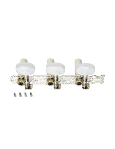 Mécaniques ouvertes 3+3 type classique pour guitare acoustique, chromées