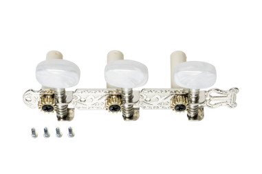 Mécaniques ouvertes 3+3 type classique pour guitare acoustique, chromées