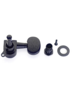 Oil-Bath 2+3 Acoustic Guitar Tuners with Black Wood-Look Buttons