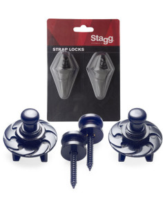 Locking Strap Buttons, Black