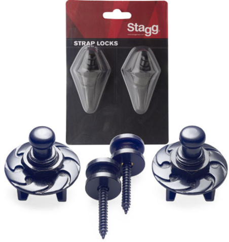 Locking Strap Buttons, Black