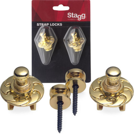 Locking Strap Buttons, Gold