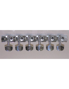 Tuning machine set for 12-string folk guitar, chrome
