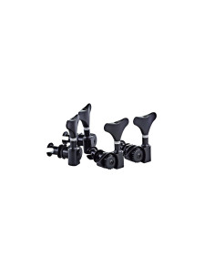 Oil-bath 2+2 individual tuning machine set for bass ukulele, gloss black