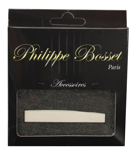 Sillet de chevalet pour guitare folk 12 cordes, os (76 x 3 x 13 mm)