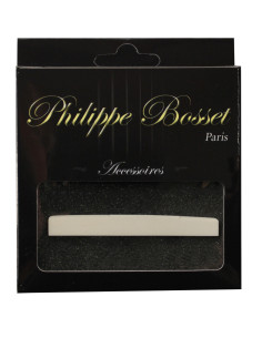 Sillet de chevalet pour guitare classique, compensé, os (80 x 3 x 9 mm)