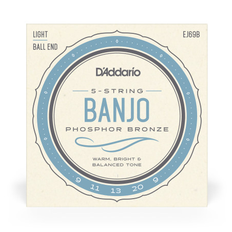 5-String Ball-End Banjo Strings Phosphor Bronze Light 9-20