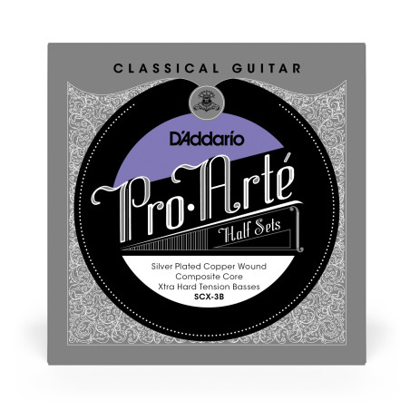 Pro-Arte Silver Plated Copper on Composite Core Classical Guitar Half Set Extra Hard Tension