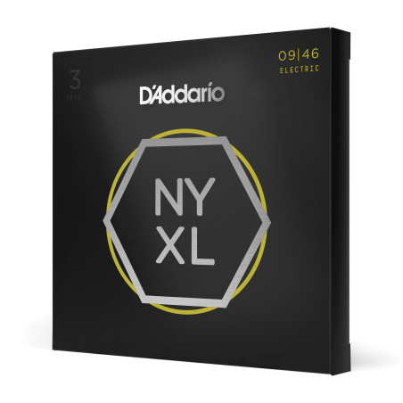 Pack de 3 jeux de cordes électriques NYXL Nickel Wound Super Light Top Regular Bottom 9-46
