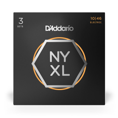 Pack de 3 jeux de cordes électriques NYXL Nickel Wound Regular Light 10-46