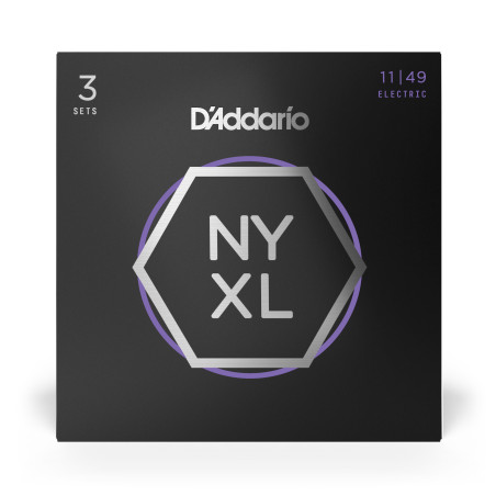 Pack de 3 jeux de cordes électriques NYXL Nickel Wound Medium 11-49