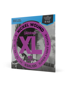 Jeu de cordes électriques XL Nickel Wound Super Light double boule 9-42