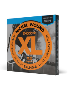 Jeu de 8 cordes électriques XL Nickel Wound Light Top Heavy Bottom 10-74