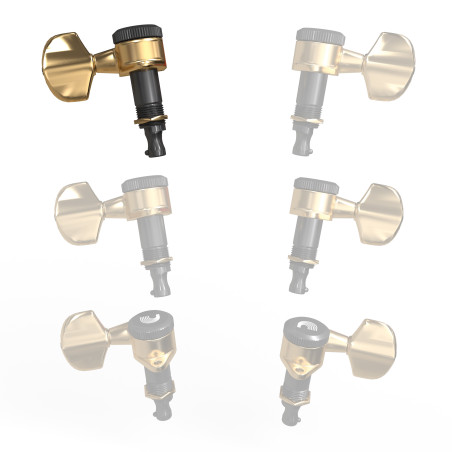 Auto-Trim Locking Tuning Machine Single Bass Side Gold