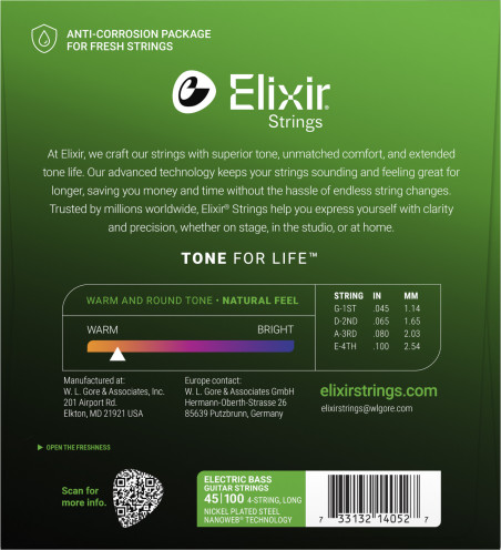 String set Nanoweb bass Light 45-100