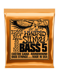 Jeu de 5 cordes pour basse file rond acier Hybrid Slinky Bass 45-135