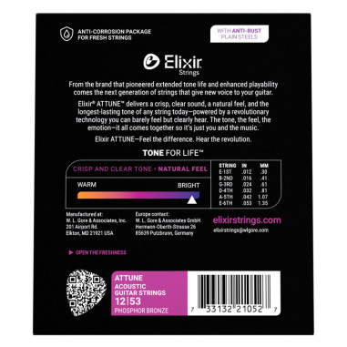 Acoustic strings set Attune Phosphor Bronze Light 12-53