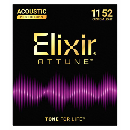 Acoustic strings set Attune Phosphor Bronze Custom Light 11-52