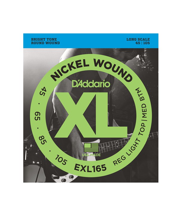 Jeu de cordes Basse XL Soft-regular 45-105 filé rond nickel