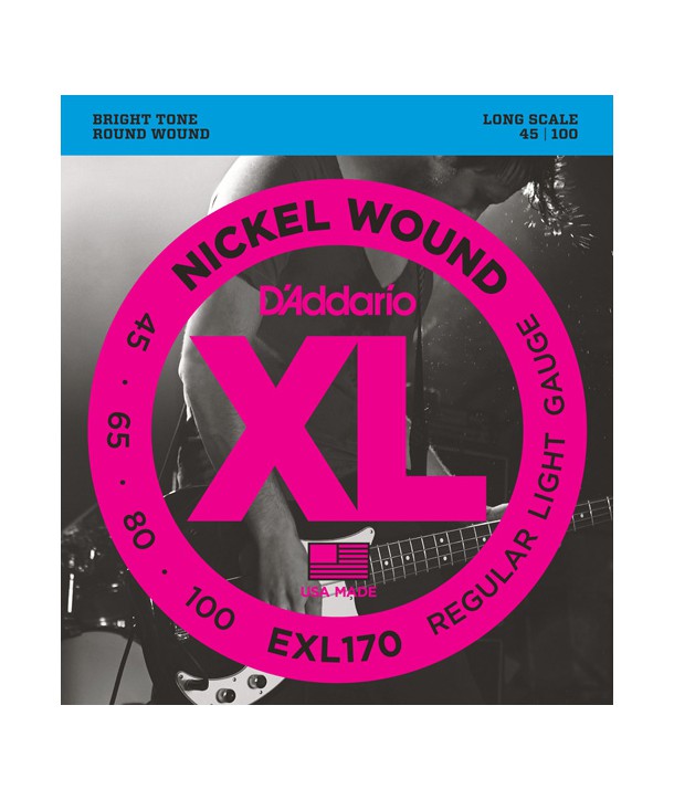 Jeu de cordes Basse XL Soft 45-100 filé rond nickel