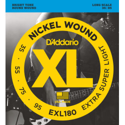 Jeu de cordes Basse XL Extra-super soft 35-95 filé rond nickel