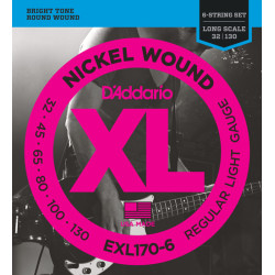 Jeu de cordes Basse XL 6 CORDES Soft 32-130 filé rond nickel