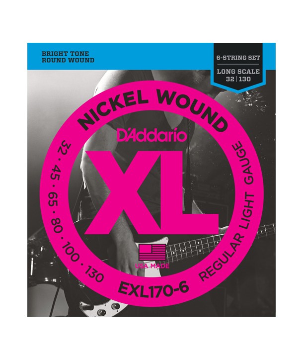 Jeu de cordes Basse XL 6 CORDES Soft 32-130 filé rond nickel