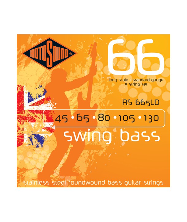 Jeu de cordes SWING BASS 5-Cordes Standard 45-130 filé rond STAINLESS STEEL