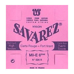 Corde unité Mi grave - Filé métal argenté - carte ROUGE - Tensio