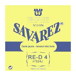 Corde Ré Nylon filé cuivre argenté rectifié Tension très forte