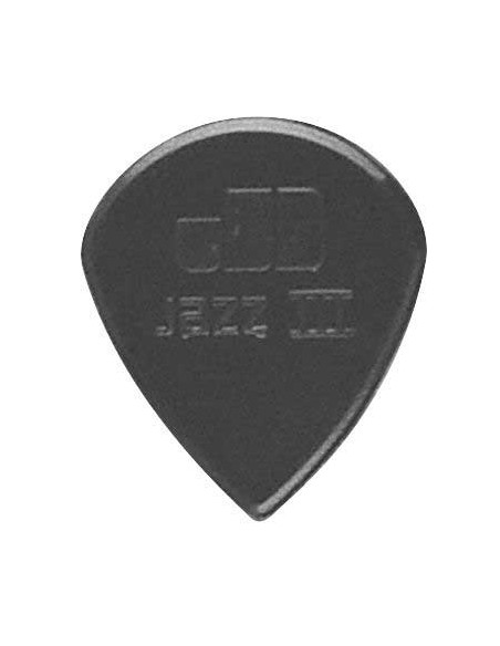 Lot de 6 médiators Nylon JAZZ III Noir 1,38mm pointu