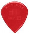 Lot de 6 médiators GRAND Nylon JAZZ III Rouge 1,38mm pointu