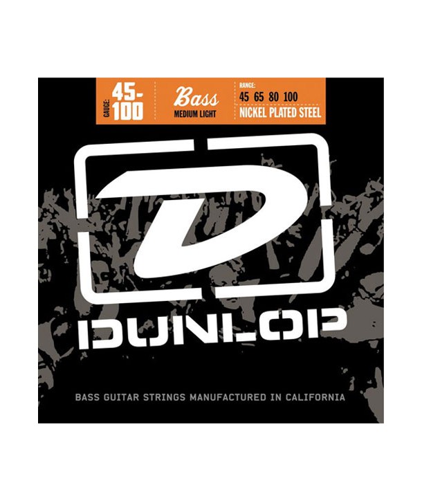 Jeu de cordes Basse Filées Rond Nickel Steel Medium Light 45-100