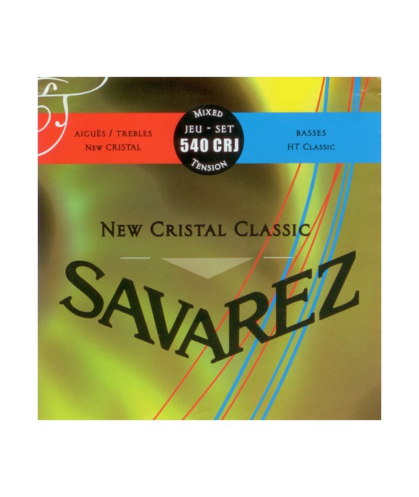 Jeu de cordes classique NEW CRISTAL CLASSIC Rouge/Bleu tension Mixte 540CRJ