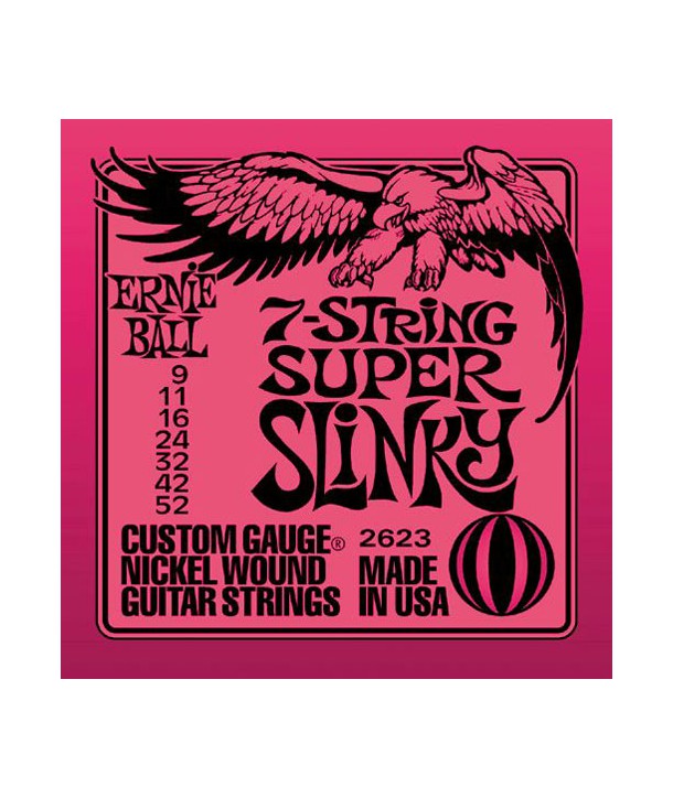 7 Saiten für E-Gitarren Super Slinky 9-52