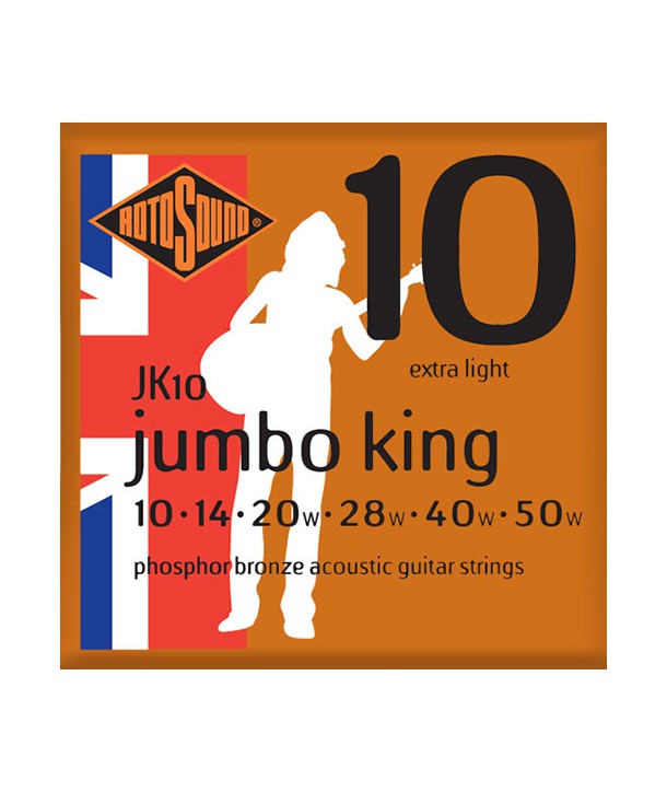 Acoustic Strings Set Phosphor Bronze Jumbo King Extra Light 10-50