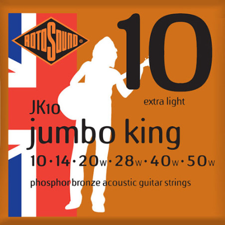 Jeu de cordes Folk Phosphore Bronze Jumbo King Extra Light 10-50
