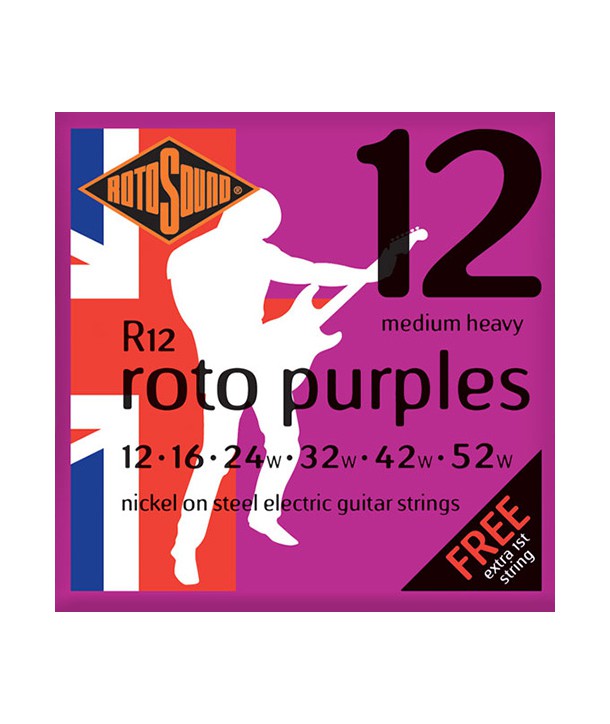 E-Gitarren Saiten Roto Purple Medium Heavy Nickel 12-52