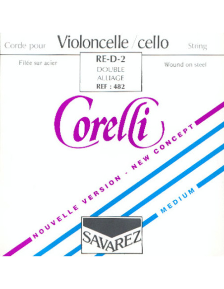 Corde à l'unité Ré Corelli filées sur acier
