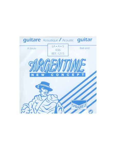 Single acoustic A string Extra Light Ball end