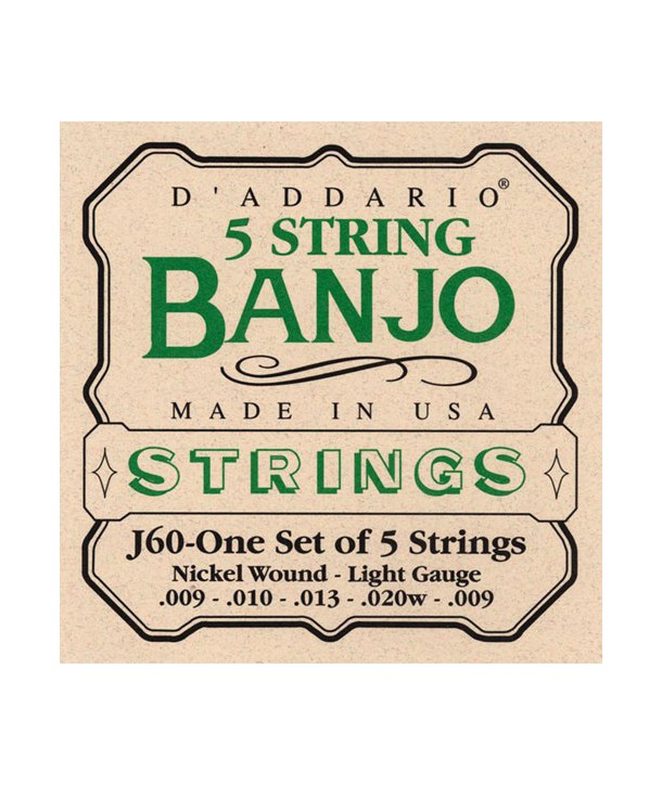 Jeu de cordes pour pour Banjo 5 Cordes Nickel Light